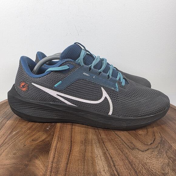 NFL X NIKE Air Zoom Pegasus 40 Miami Dolphins Mens Gray Size 11 Shoes DZ5997-001 main image 10